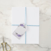 Paarse Floral Cadeaulabel (Met Touw)