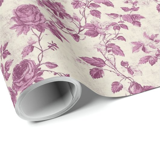  Paarse Floral Cadeaupapier (Rol Hoek)
