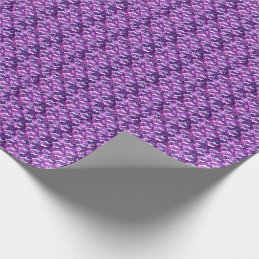 Paarse Floral Cadeaupapier (Hoek)