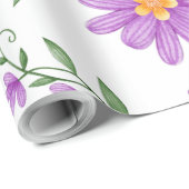 Paarse Floral Cadeaupapier (Rol Hoek)
