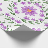 Paarse Floral Cadeaupapier (Hoek)