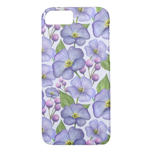 Paarse Floral Case-Mate iPhone Case (Achterkant)