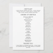 Paarse Floral Celebration of Life Funeral Programm Kaart (Achterkant)