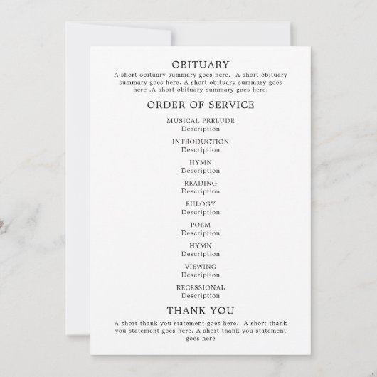 Paarse Floral Celebration of Life Funeral Programm Kaart (Achterkant)