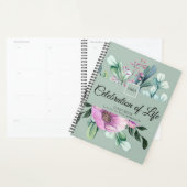 Paarse Floral Celebration of Life Guest Book Planner (Display)