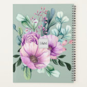 Paarse Floral Celebration of Life Guest Book Planner (Achterkant)