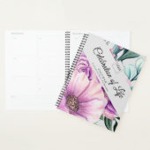 Paarse Floral Celebration of Life Guest Book Planner (Display)