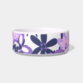 Paarse Floral Ceramic Pet Bowl Voerbakje