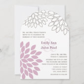 Paarse Floral Chrysanthemum Wedding Invitations Kaart (Voorkant)