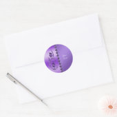 Paarse Floral Classic Round Sticker (Envelop)