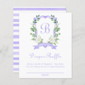 Paarse Floral Crest Diaper Raffle (Voorkant / Achterkant)