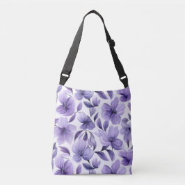 Paarse Floral Crossbody Tas
