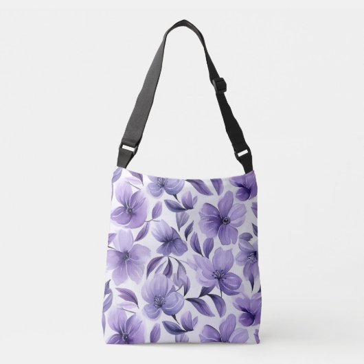 Paarse Floral Crossbody Tas (Voorkant)
