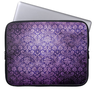  Paarse Floral Damask Laptop Sleeve