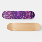 Paarse Floral Damask Pattern Persoonlijk Skateboard (Horizontaal)