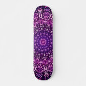 Paarse Floral Damask Pattern Persoonlijk Skateboard (Voorkant)