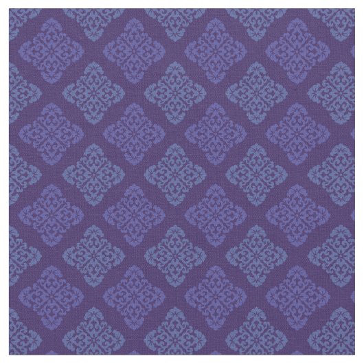 Paarse Floral Damask Stof (Close Up)