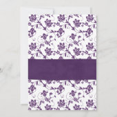 Paarse Floral Damask Sunflower Save the Date (Achterkant)