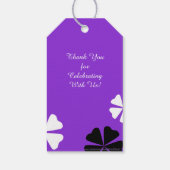 Paarse Floral Dank u, naam, 2 Sided Cadeaulabel (Achterkant)