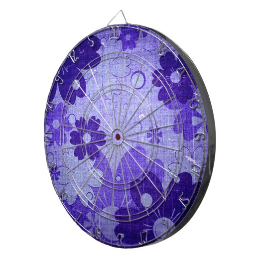 Paarse Floral  Dartbord (Voorkant Rechts)