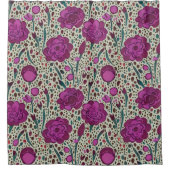 Paarse Floral Douchegordijn (Voorkant)