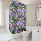 Paarse Floral Douchegordijn (In situ)