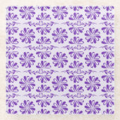 Paarse Floral Elegance Onderzetter (Voorkant)