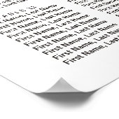 Paarse Floral Elegant 18 Tabel Zitkuur Poster (Hoek)