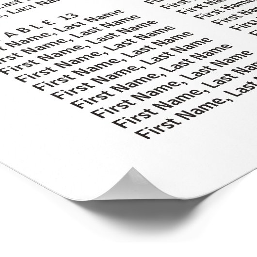 Paarse Floral Elegant 18 Tabel Zitkuur Poster (Hoek)