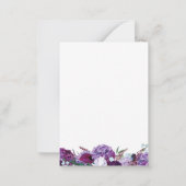 Paarse Floral Elegant Geometric sparen de Datum Notitiekaartje (Achterkant)