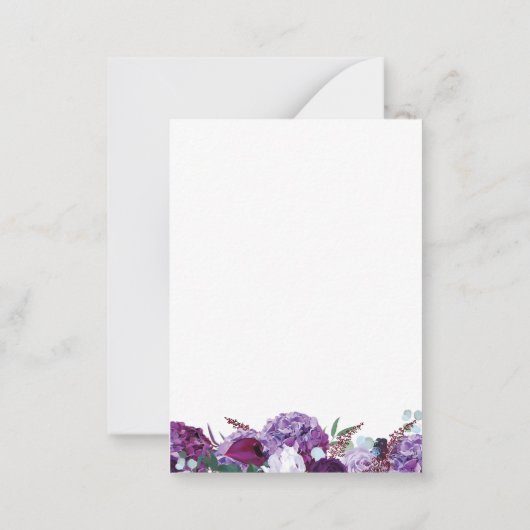 Paarse Floral Elegant Geometric sparen de Datum Notitiekaartje (Achterkant)