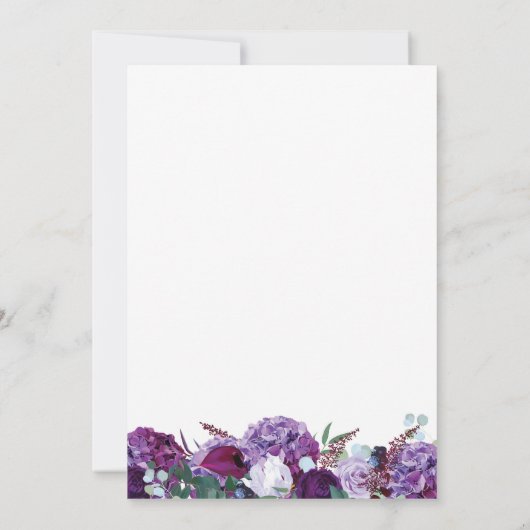 Paarse Floral Elegant Geometric sparen de Datum Save The Date (Achterkant)