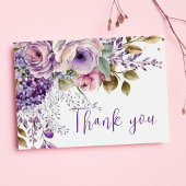 Paarse Floral Elegant Pastel Modern Boho Hartelijk Briefkaart