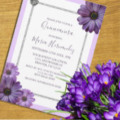 Paarse Floral Elegant Quinceanera Kaart