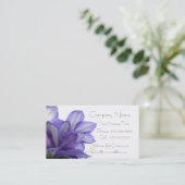 Paarse Floral-Elegant Visitekaartje (Staand voorkant)