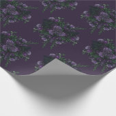 Paarse Floral Elegant Wedding Cadeaupapier (Hoek)