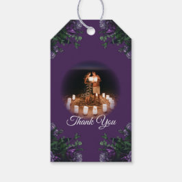 Paarse Floral Elegant Wedding Gothic Cadeaulabel