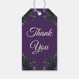 Paarse Floral Elegant Wedding Gothic Cadeaulabel