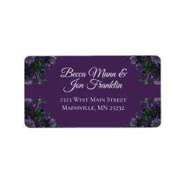 Paarse Floral Elegant Wedding Gothic Etiket