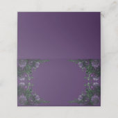 Paarse Floral Elegant Wedding Gothic Plaatskaartje (Buitenkant ongevouwen)