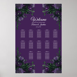 Paarse Floral Elegant Wedding Gothic Poster