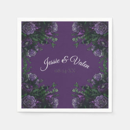 Paarse Floral Elegant Wedding Gothic Servet