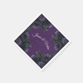 Paarse Floral Elegant Wedding Gothic Servet (Hoek)