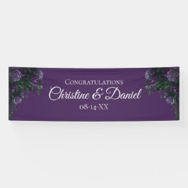 Paarse Floral Elegant Wedding Gothic Spandoek