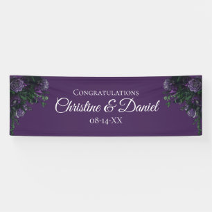 Paarse Floral Elegant Wedding Gothic Spandoek
