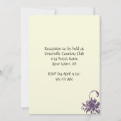 Paarse Floral Elements Wedding Invitation Kaart (Achterkant)