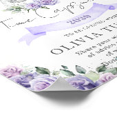 Paarse Floral Elephant 1e verjaardag Capsule Poster (Hoek)