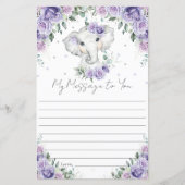 Paarse Floral Elephant Birthday Capsule Message (Voorkant)