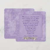 Paarse Floral Embossed Wedding Vow Renewal Kaart (Voorkant / Achterkant)