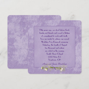 Paarse Floral Embossed Wedding Vow Renewal Kaart